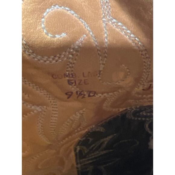 Justin Women’s Leather Western Cowboy Boots Pull On Riding Barn Size 11 Brown - Picture 7 of 8